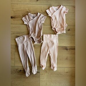 H&M Pink and purple ribbed baby matching sets
